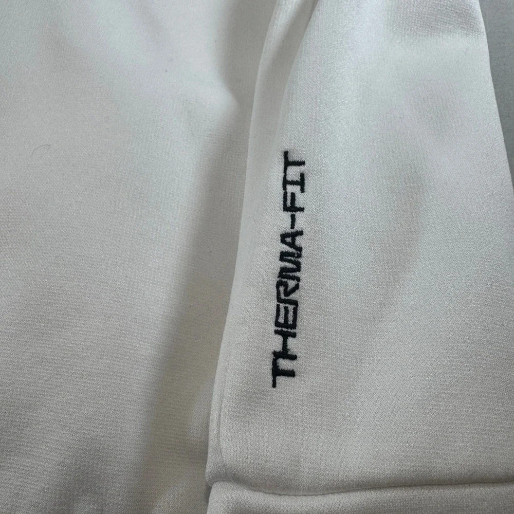 Nike Therma Fit White Big Swoosh Hoodie Pullover Men's XL Athletic‎